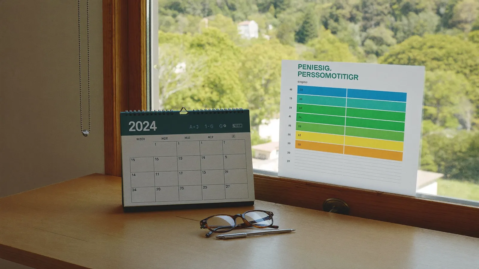 Calendrier 2026 posé près d'un rapport de DPE sur un bureau à Saint-Étienne